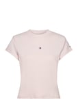Tjw Bby Serif Linear Ss *Villkorat Erbjudande T-shirts & Tops Short-sleeved Rosa Tommy Jeans