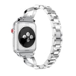 Apple Watch SE 44mm Smalt länkarmband med glittrande stenar, silver