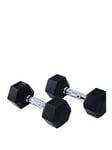 Homcom 2X5Kg Rubber Dumbbell Sports Hex Weights Sets Gym Fitness Lifting Home
