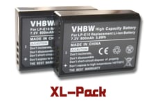 2 x batterie Li-Ion 800mAh (7.2 V) pour Canon EOS 1200D, 1100D, 1100. Remplace la batterie originale : LP-E10.