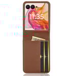 EIDERWOOD Motorola Razr 50 Ultra 5G PU Läderfodral med Korthållare - Brun