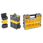 STANLEY Essential Rolling Workshop Toolbox, 3 Tier Stackable Units, STST1-80151 & STANLEY FATMAX Pro Deep Storage Organiser for Small Parts, 10 Removable Compartments, 1-97-521