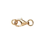 Guldfärgat smyckeslås karbin med 2 ringöglor / motringar, 1 st. lås