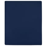 vidaXL Dra-på-lakan jersey marinblå 140x200 cm bomull 136234