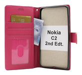 New Standcase Wallet Nokia C2 2nd Edition (Hotpink)