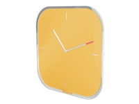 Leitz Cosy - Klocka - kvadrat - kvarts - väggmonterbar - 30 x 30 cm - varmt gul