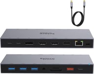 Dock Usb C Docking Station Usb C Double Moniteur 15 En 1, Station D`Accueil Usb C Dual Hdmi Et Portdisplay, Pd 100W, Usb C 3.1, Usb 3.1/3.0/2.0, Ethernet Rj45, Sd/Tf, Hub Usb C Pour Macbook Dell Xps