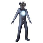 Skibidi Toilet Cosplay Costume, Tv Man Cameraman Cosplay Jumpsuit Halloween Bodysuit Kid Video Game -a cameraman Kids 130