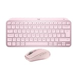 Logitech MX Keys Mini Keyboard + MX Anywhere 3S Wireless Mouse - Fluid Typing, Backlit Keys, Fast Scrolling, USB-C, Bluetooth, Compact, Multi-OS Compatible, QWERTY UK English - Rose