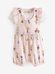 Ted Baker Baby Floral Print Frill Romper & T-Shirt Set, Pink/White