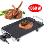 1360W Non-Stick Camping Dinner Party BBQ Electric Grill Plate Skillet Griddle