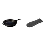 Lodge L8SK3 26.04 cm / 10.25 inch Cast Iron Round Skillet/Frying Pan & Classic Silicone Hot Handle Holder, Black