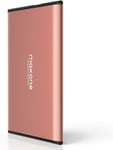 Disque dur Externe Portable 250Go - 2.5'' USB 3.0 Ultra Fin Tout-aluminium Stockage HDD pour PC, Mac, TV, Ordinateur de Bureau, Wii U, Windows(Rose pink)
