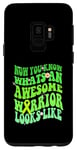 Coque pour Galaxy S9 Mental Health Warrior Retro Groovy Green Ribbon For Women