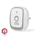 Nedis SmartLife Gasdetektor | Zigbee 3.0 | Strömadapter | Givarlivscykel: 5 år | EN 50194-1:2009 | Android™ / IOS | Med testknapp | 75 dB | Vit