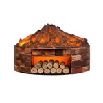 JHSHENGSHI Fireplaces Electronic Decorative Realistic Dynamic Flame Effect Room Heater with Log Burner Flame 80X52CM