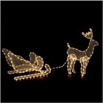 Fééric Lights And Christmas - Déco Extérieur Intérieur Traineau et Renne en Tube Lumineux 240 led Blanc chaud - Feeric Christmas - Blanc chaud