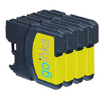 4 Go Inks Yellow Ink Cartridges to replace Brother LC980Y and LC1100Y Compatible/non-OEM for Brother DCP and MFC Printers