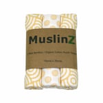 MuslinZ 3PK Luxury Baby Muslin Squares 70x70cm Bamboo/Organic Cotton Gold Swirl