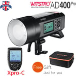 UK Godox AD400Pro 400Ws TTL HSS Outdoor Flash+Xpro-c for Canon+Free CB-09 Case