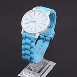 DMXYY-fashion watch- Simple Style Round Dial Jelly Silicone Strap Quartz Watch(Black). (Color : Light Blue)