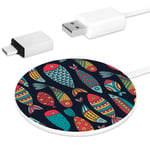 MUOOUM Colorful Koi pattern Fast Wireless Charger, Wireless Charging Pad 10W Unibody Fast Charging Pad Compatible for iPhone, airpods or any Qi enabled Smartphone