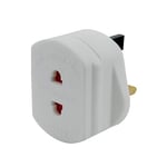 1PC Universal EU 2 Pin to UK 3 Pin Plug Travel White Adaptor Converter Shaver Adapter Plug for Bathroom Plugs