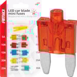 Mini Bilsäkringar Med Led-Diod 10 St Amio-04340