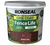 Ronseal RSLOCFLMO5L One Coat Fence Life, Medium Oak, 5 Litre