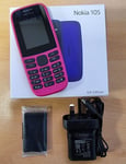 Nokia 105 Unlocked Phone 4th Edition-RED TA-1203 Original+Warranty