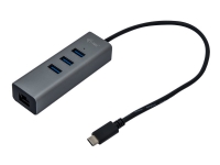 i-Tec USB-C Metal 3-Port - Hubb - 3 x SuperSpeed USB 3.0 + 1 x 10/100/1000 - skrivbordsmodell