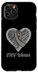 Coque pour iPhone 11 Pro CMV Warrior Wear Cœur de sensibilisation au CMV Ruban argenté