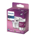 Philips LED Classic 2 Packs [GU10 Spot] 4.6W - 50W Equivalent, 220 - 240V, Blanc 3000K (Non-Dimmable)