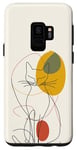 Coque pour Galaxy S9 Minimalistic Cat Drawing Lines Phone Cover