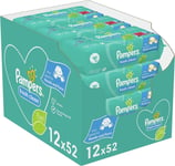 Pampers Baby Wipes Fresh Clean 12 Packs of 52 Soft for Hands and Face 0% Alcohol