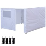shunlidas 3X3m Oxford Cloth Party Tent Wall Sides Waterproof Garden Patio Outdoor Canopy Canopy Tent Commercial Instant Gazebos-White