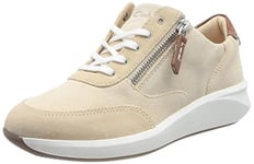 Clarks Womens Un Rio Zip Sneaker, Light Sand Nub, 5 UK