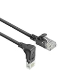 ACT Câble réseau CAT6A coudé à 90° vers le bas - U/UTP LSZH - Câble LAN fin de 3,6 mm - Câble Ethernet flexible avec fiche RJ45 - Pour une utilisation dans les centres de données, 1 m, vers le bas