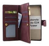 XL Standcase Lyxfodral Motorola Moto G24 Power (Vinröd)