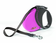 Nobby Trixie Flexi Compact Comfort Lead Roap for Dog, 5 m, Pink/ Black