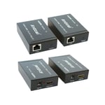 Trade Shop Traesio - Hdmi Extender Ethernet Network Cable Lan Over Cat5e Cat6 60 Metres Hdmi 3d 1080p