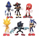 6 st/set Sonic The Hedgehog figurer Actionfigurer leksaker