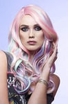 Smiffys Manic Panic® Unicorn Dream™ Queen Bitch™ Wig Long Drop Curls with Side Parting, Heat Styleable, Officially Licensed Manic Panic Fancy Dress, Adult Dress Up Wigs