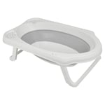 Plastic Portable Foldable Grey & White Baby Bath on Stand Washing Tub New Born