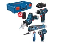 Lot de 5 outils 12V BOSCH PRO + 3 batteries GBA 12V 2.0Ah + chargeur GAL 12 - 0615990N1D