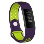 Fitbit Charge 3 breathable bi-color silicone watch band - Purple / Green