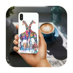 Mobile Phone Cases Bags for iPhone X XR XS 11 Pro Max 10 7 6 6s 8 Plus 4 4S 5 5S SE 5C Coque Watercolor Giraffe Friendship-image 10-For iphone XR