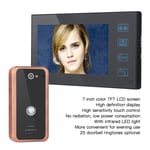 Video Doorbell Intercom System 7in TFT Touch Screen HD 1000TVL Camera Video GF0