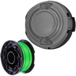 SPARES2GO Spool Line + Cover Cap Compatible with Black + Decker GL7033 GL8033 GL9035 Grass Strimmer Trimmer