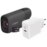 Canon PowerShot Zoom Essential Kit -kamera, musta